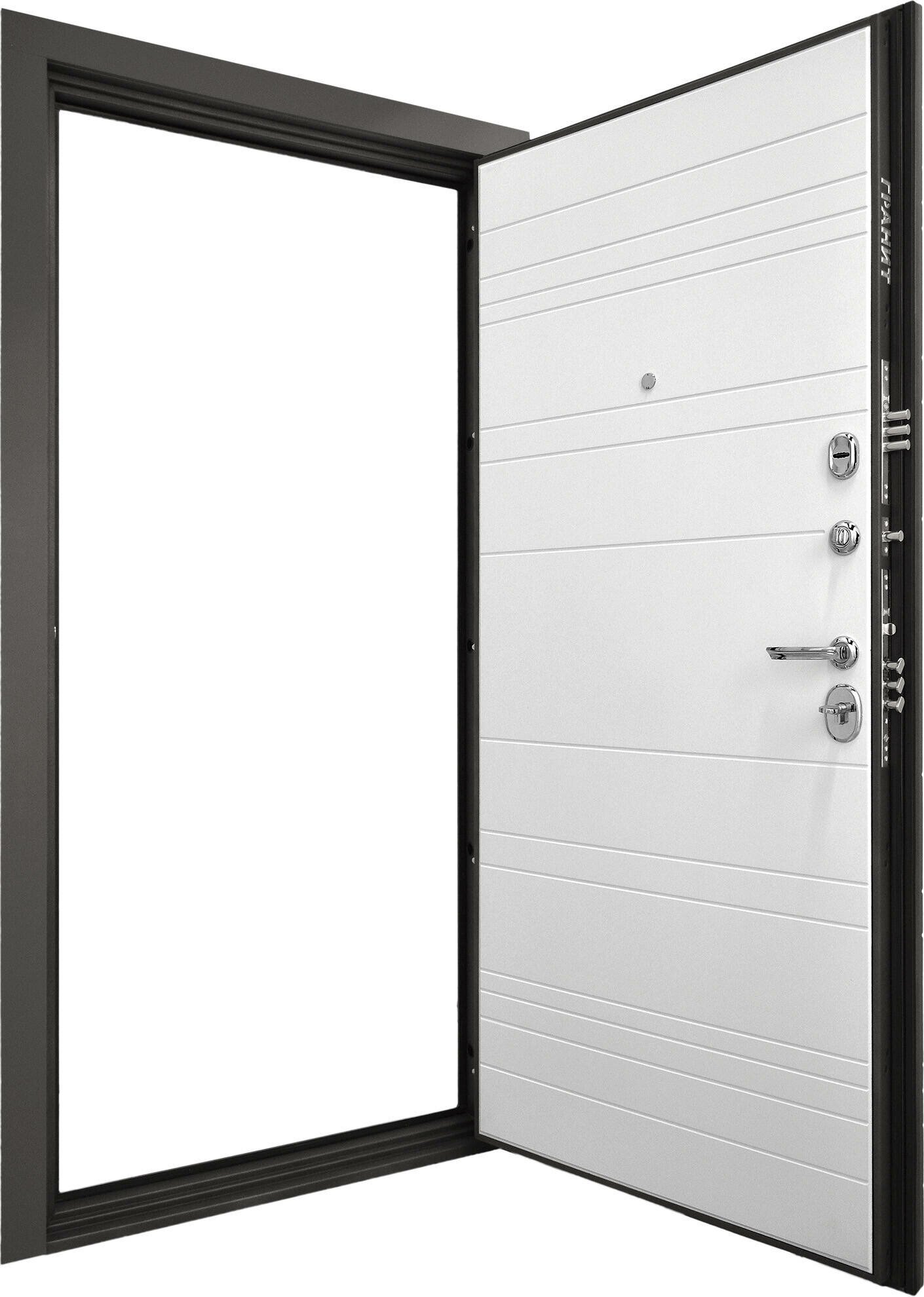 Гранит С9 дверь металлическая внутри МДФ панель 12мм, цвет Белый шелк