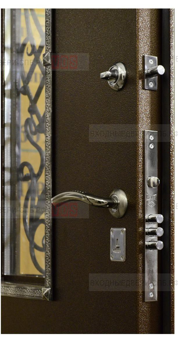 Гранит Коттедж металлическая дверь со стеклом