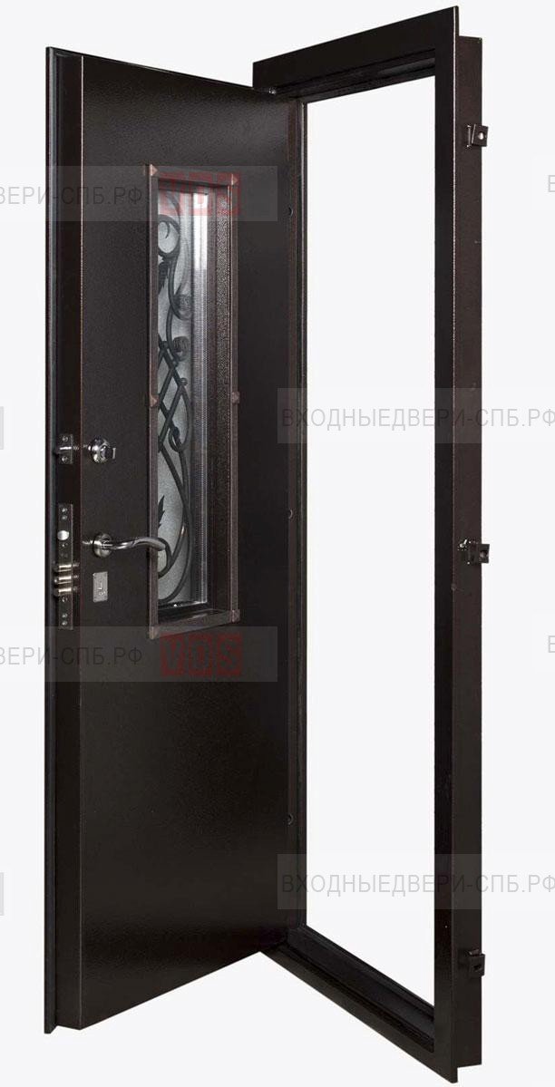 Гранит Коттедж металлическая дверь со стеклом