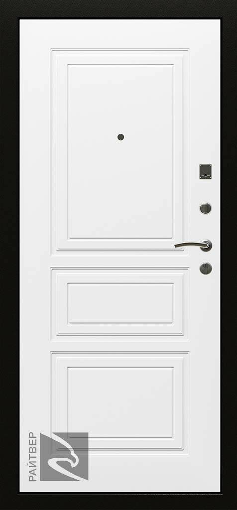 Кондор 8 дверь металлическая внутри белый матовый классическая фрезеровка