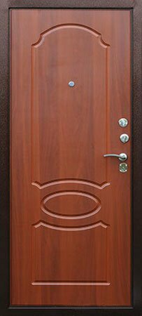 Логика ВИД 7 В дверь входная Грецкий Орех внутренняя отделка мдф-панель с фрезеровкой