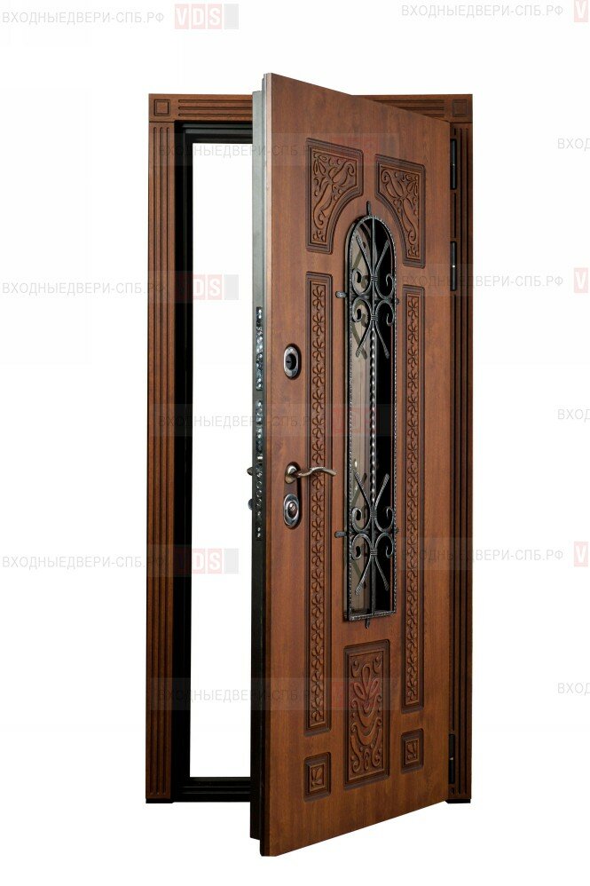 ONEGA Лацио дверь с 3-x слойным стеклопкетом и ковкой для установки в дом, коттедж, таунхаус