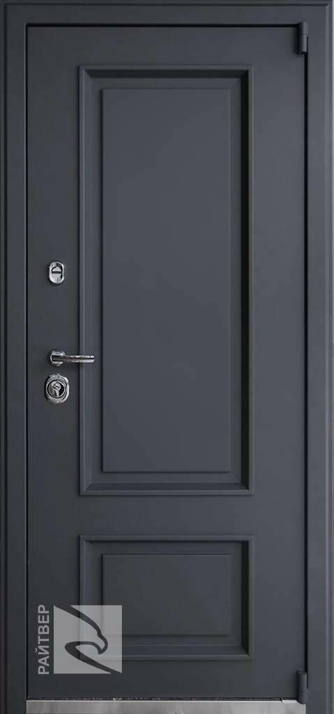 Райтвер Милан уличная дверь металлическая Графитовый серый RAL 7024 с металлическим багетом