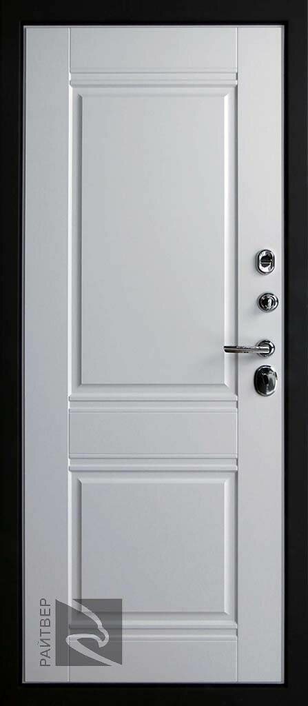 Райтвер Милан уличная дверь металлическая Белый Софт матовая панель с фрезеровкой
