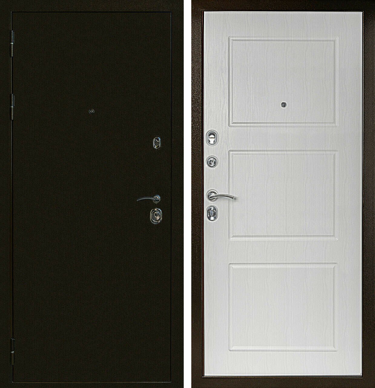 дверь металлическая Хамелеон антик бронза + Ясень белый