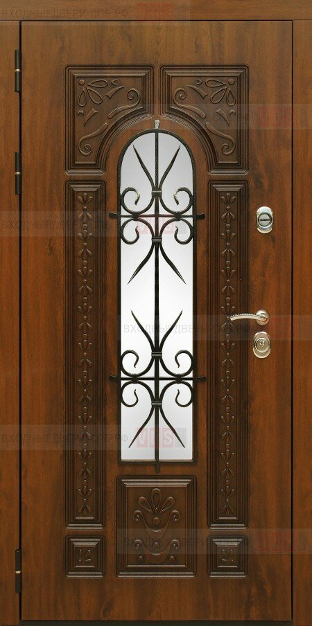 дверь Сударь Рим остекленная панель + ковка для установки на улицу в загородный дом, коттедж